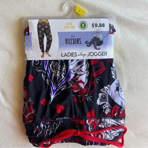 Womens Jogger Pajama Pants Disney Villians Ursula Maleficent Cruella Deville